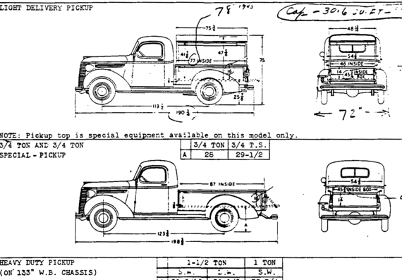 Chevrolet [17] (1939) - Шевроле - чертежи, габариты, рисунки автомобиля